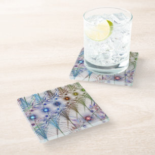 Dessous-de-verre En Verre Fleurs Ferns'N Abstraites