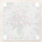 Dessous-de-verre En Verre Fleurs Fuchsias dans le vase (Dos)