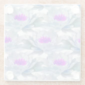 Dessous-de-verre En Verre Fleurs grises et violettes motif (Dos)