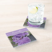 Dessous-de-verre En Verre Fleurs Iris Fleurs Violet Lavande Nom des femmes (Incliné)