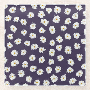 Dessous-de-verre En Verre Fleurs marguerites : petit motif sans soudure.