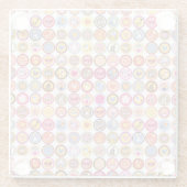 Dessous-de-verre En Verre fleurs mignonnes, oiseaux, motif de coeurs (Dos)