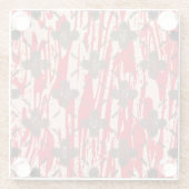 Dessous-de-verre En Verre Fleurs Motifs beiges, tans et rouges (Dos)