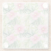 Dessous-de-verre En Verre Fleurs roses tropicales (Dos)