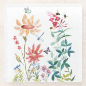 Dessous-de-verre En Verre Fleurs sauvages aquarelle (Devant)