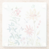 Dessous-de-verre En Verre Fleurs sauvages aquarelle (Dos)