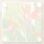 Dessous-de-verre En Verre Fleurs tropicales | Oiseau du paradis (Dos)