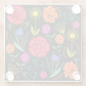 Dessous-de-verre En Verre Fleurs vives et colorées (Dos)