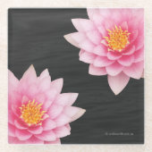 Dessous-de-verre En Verre Floating Pink Lotus Flowers (Devant)