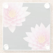 Dessous-de-verre En Verre Floating Pink Lotus Flowers (Dos)