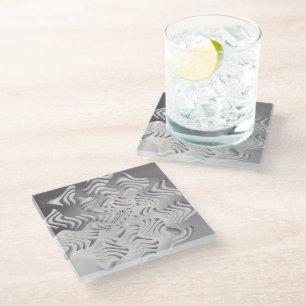 Dessous-de-verre En Verre flocon d'argent