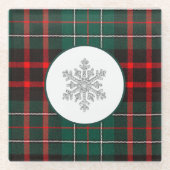 Dessous-de-verre En Verre Flocon de neige diamant étincelant Noël Rouge Vert (Devant)