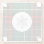 Dessous-de-verre En Verre Flocon de neige diamant étincelant Noël Rouge Vert (Dos)