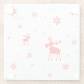 Dessous-de-verre En Verre Flocons de neige rouges simples modernes (Dos)