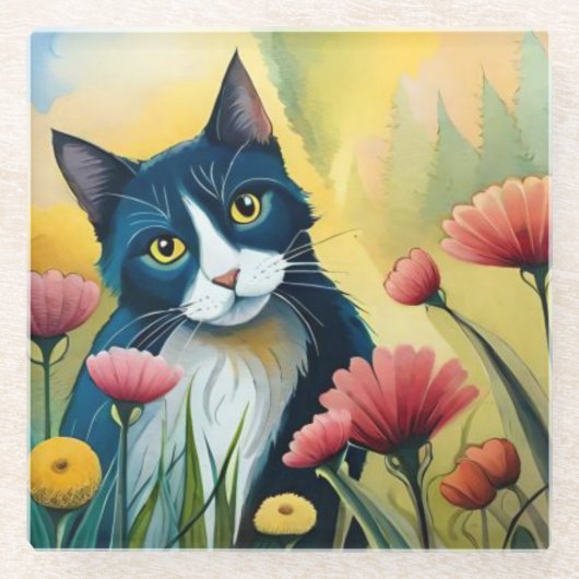 Dessous-de-verre En Verre FLoral (Devant)