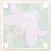 Dessous-de-verre En Verre Floral à fleur rose (Dos)