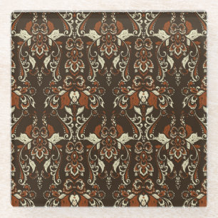 Dessous-de-verre En Verre Floral baroque : Papier peint Vintage classique