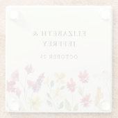 Dessous-de-verre En Verre Floral Elegant Boho Fleur sauvage d'été Mariage (Dos)