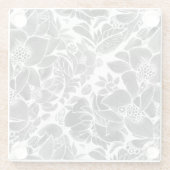 Dessous-de-verre En Verre Floral noir blanc (Dos)