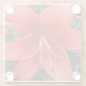 Dessous-de-verre En Verre Floral Orange Lily (Dos)