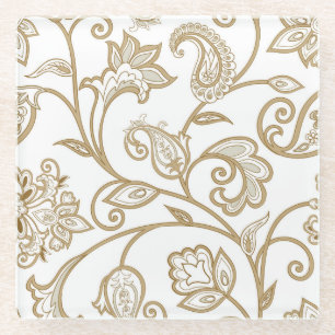 Dessous-de-verre En Verre Floral Oriental : Ethnique Carrelée.