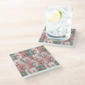Dessous-de-verre En Verre Floral Pattern Coaster (Incliné)