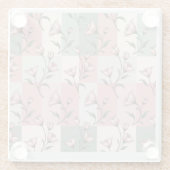 Dessous-de-verre En Verre Floral Pattern Coaster (Dos)