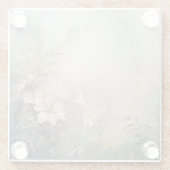 Dessous-de-verre En Verre Floral rose tropical blanc (Dos)