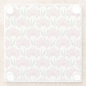 Dessous-de-verre En Verre Flore Rose Poussiéreuse (Dos)