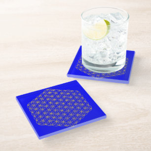 Dessous-de-verre En Verre flower of life 5 dimension energy forehead chacra