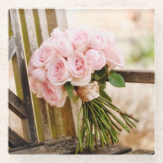 Dessous-de-verre En Verre Flowers | Pink Rose Bouquet (Devant)
