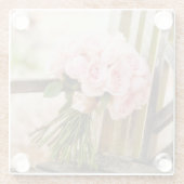Dessous-de-verre En Verre Flowers | Pink Rose Bouquet (Dos)