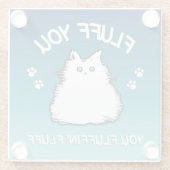 Dessous-de-verre En Verre Fluffin Vous Fluffin Fluff Kitty (Dos)