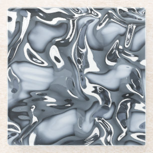 Dessous-de-verre En Verre Flux métallique Chrome