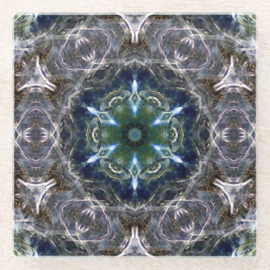 Dessous-de-verre En Verre Folk Mandala (Devant)