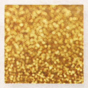 Dessous-de-verre En Verre Fond Abstrait Bokeh de Lumière Dorée