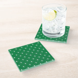 Dessous-de-verre En Verre Fond de Noël vert étoilé