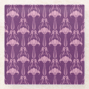 Dessous-de-verre En Verre Fond d'écran floral violet rose