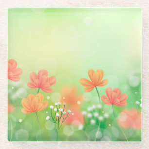 Dessous-de-verre En Verre Fond flou réaliste de printemps-52374