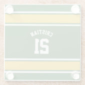 Dessous-de-verre En Verre Football Jersey Thème Jaune et Vert (Dos)