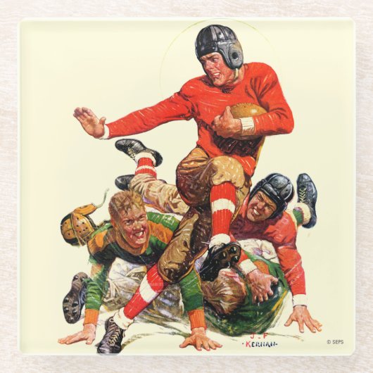 Dessous-de-verre En Verre Football universitaire (Devant)