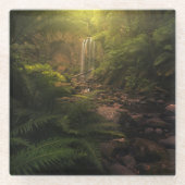 Dessous-de-verre En Verre Forests | Sunlight Highlights Waterfall (Devant)