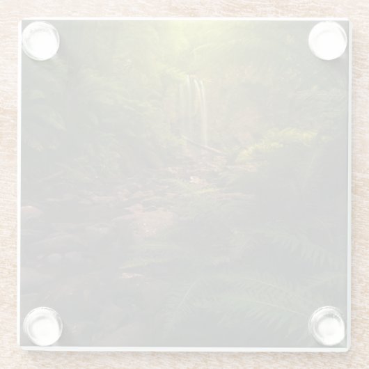 Dessous-de-verre En Verre Forests | Sunlight Highlights Waterfall (Dos)