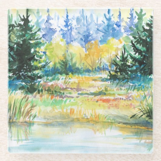 Dessous-de-verre En Verre Forêt (Devant)