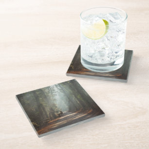 Dessous-de-verre En Verre Forêt Bois
