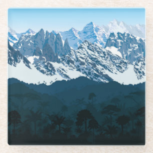 Dessous-de-verre En Verre Forêt Rainforest des Andes : Jungle Vintage sans m