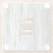 Dessous-de-verre En Verre Forme rustique du Minnesota (Dos)