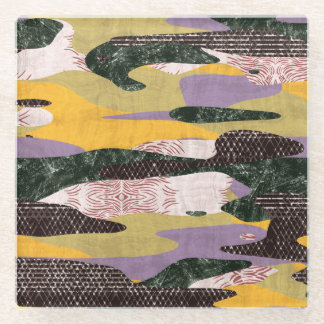 Dessous-de-verre En Verre Formes Camo : Vivid Collage Montage.