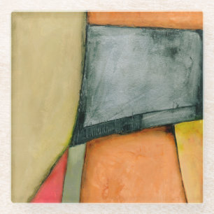 Dessous-de-verre En Verre Formes géométriques colorées contemporaines