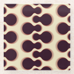 Dessous-de-verre En Verre Formes globulaires épineuses, teintes marron motif